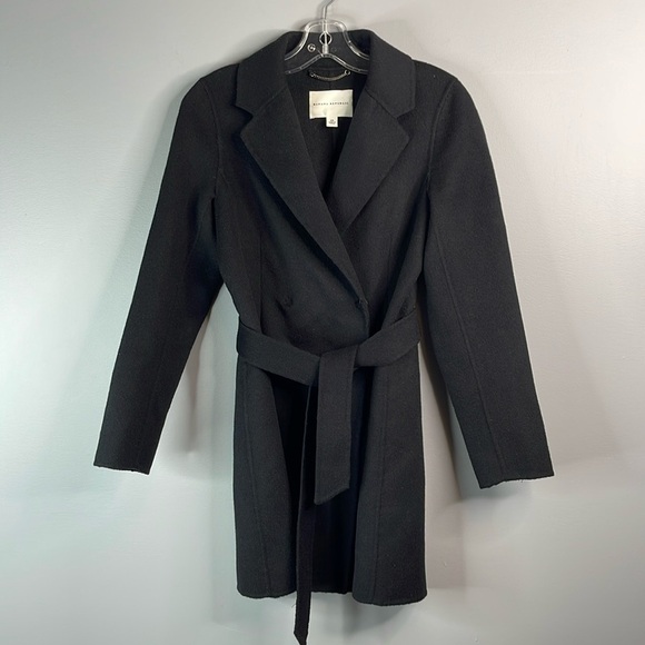 Banana Republic Wool Tie Belt Wrap Pea Coat Black Pockets Collar Hidden Snaps XS - Picture 12 of 12